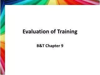 Evaluation of Training