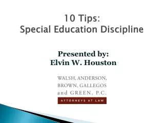 10 Tips: Special Education Discipline