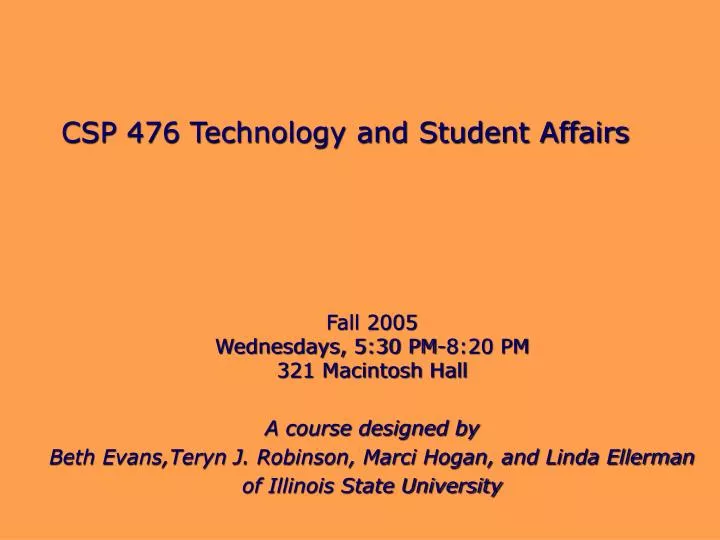 csp 476 technology and student affairs
