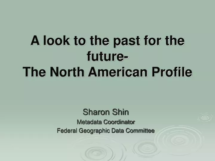 a look to the past for the future the north american profile