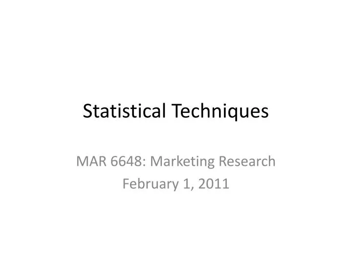 statistical techniques