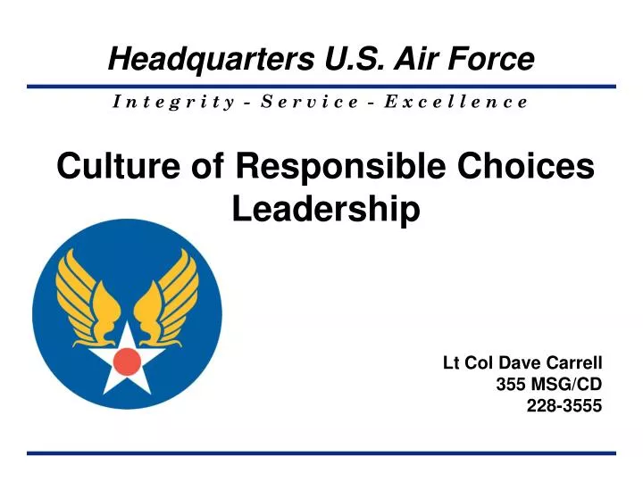 culture of responsible choices leadership