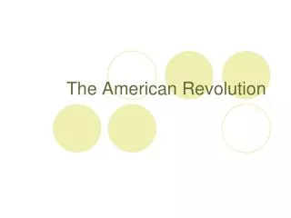 the american revolution