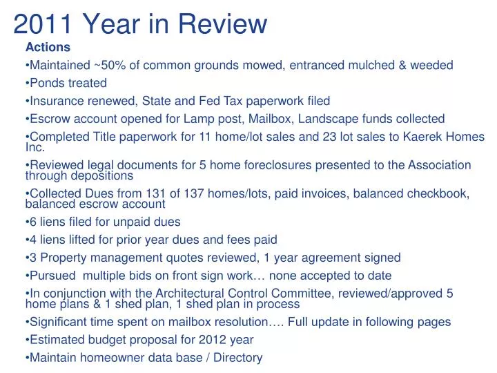 2011 year in review