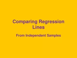 Comparing Regression Lines
