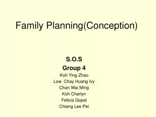 Family Planning(Conception)