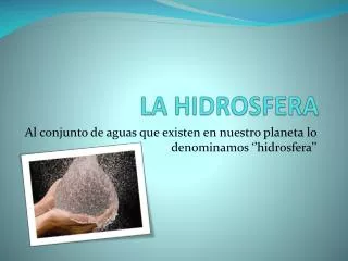 la hidrosfera