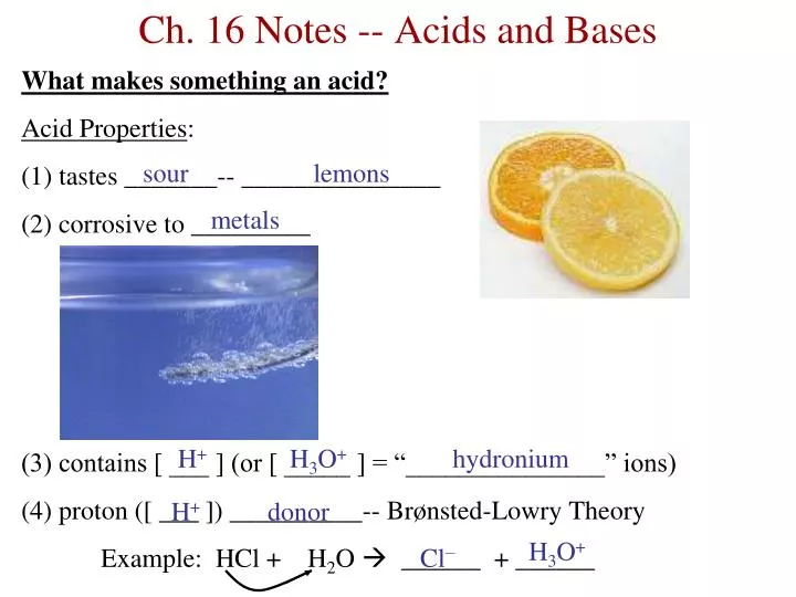 ch 16 notes acids and bases