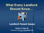 What Every Landlord Should Know… - slide 1