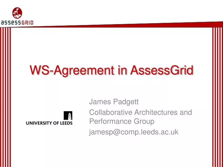 ws agreement in assessgrid