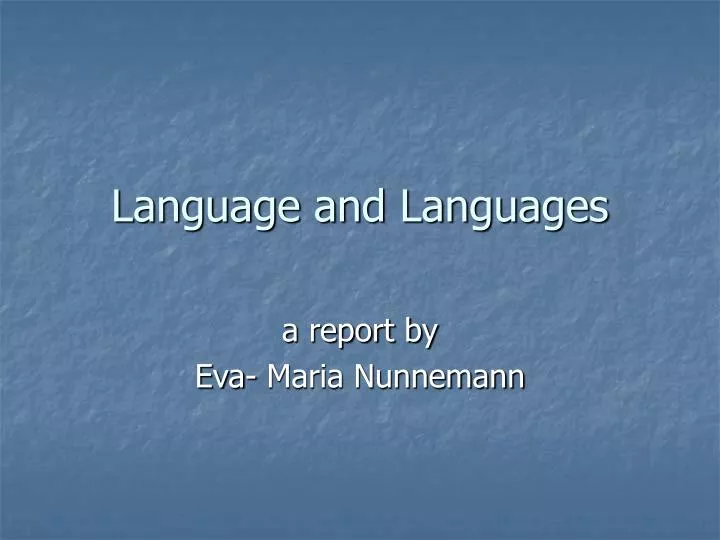 language and languages