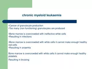 chronic myeloid leukaemia