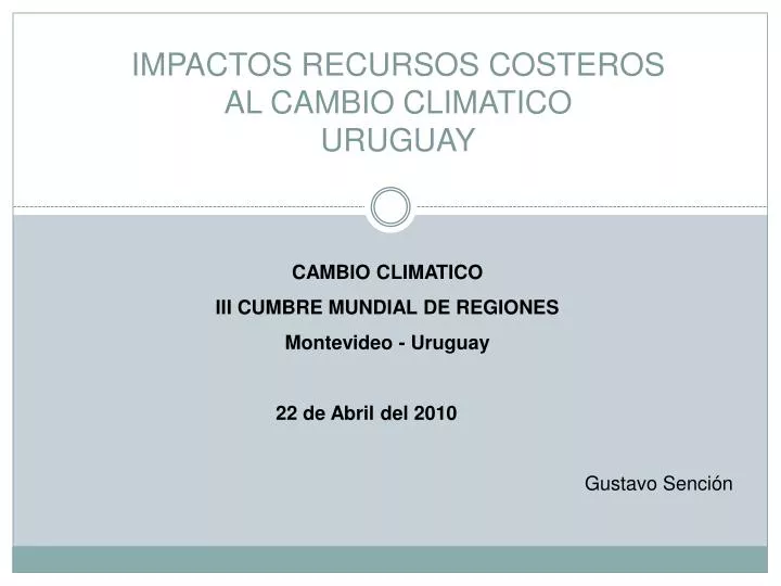 impactos recursos costeros al cambio climatico uruguay