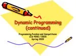 Dynamic Programming (continued) - slide 1