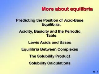 More about equilibria