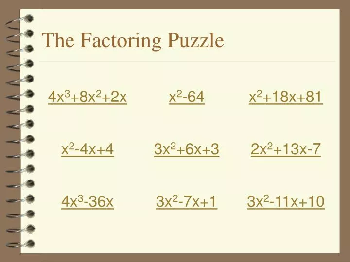 the factoring puzzle