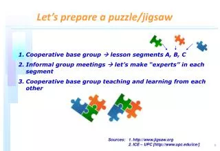 Cooperative base group ? lesson segments A, B, C