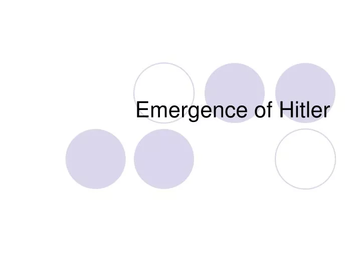 emergence of hitler