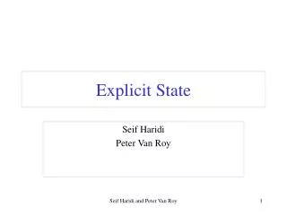Explicit State