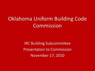 Oklahoma Uniform Building Code Commission