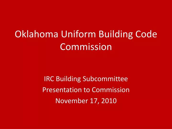 oklahoma uniform building code commission