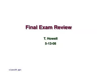 Final Exam Review