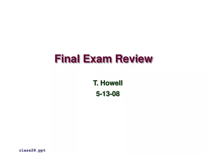 final exam review