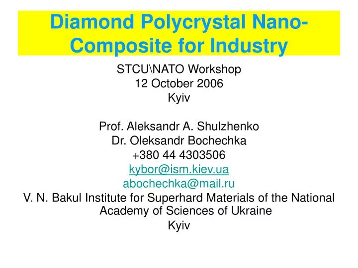 diamond polycrystal nano composite for industry