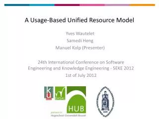 A Usage-Based Unified Resource Model