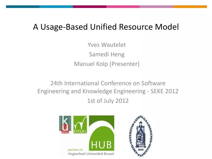 a usage based unified resource model