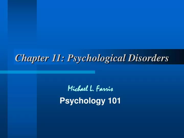 chapter 11 psychological disorders