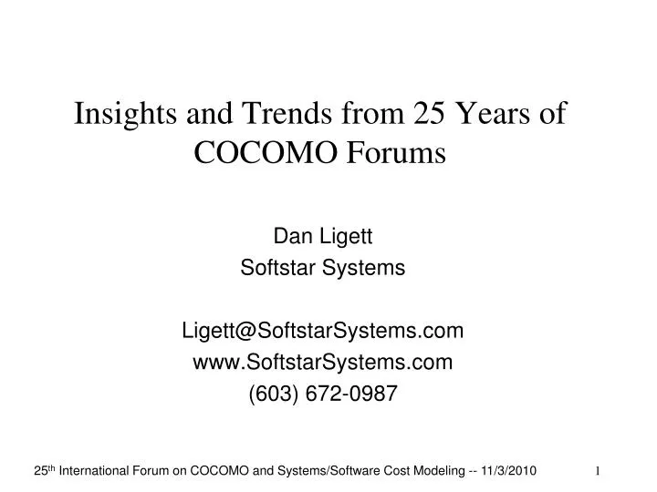 insights and trends from 25 years of cocomo forums