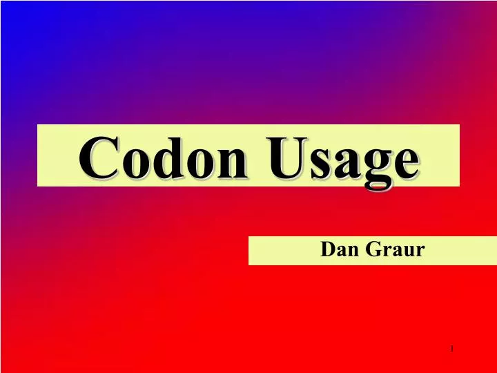 codon usage