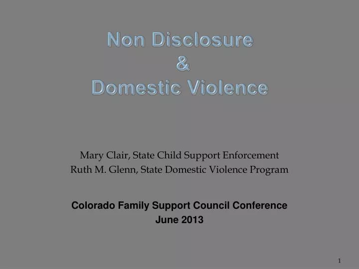 non disclosure domestic violence