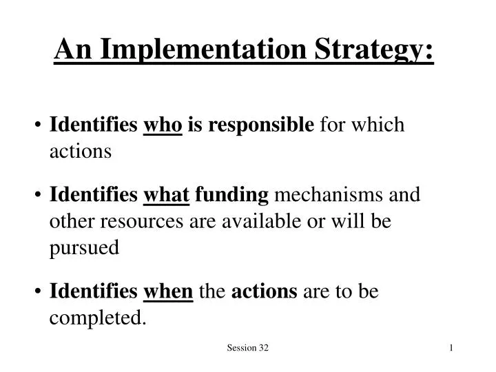 an implementation strategy