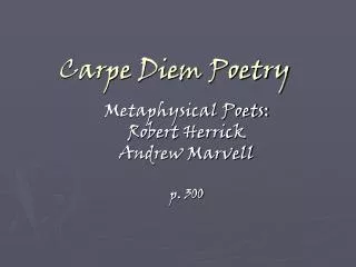 Carpe Diem Poetry