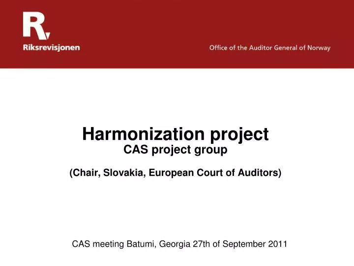 harmonization project cas project group chair slovakia european court of auditors