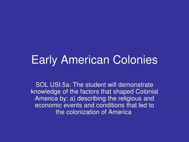 early american colonies
