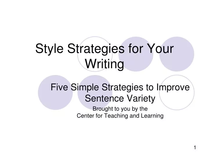 style strategies for your writing