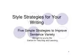 Style Strategies for Your Writing - slide 1