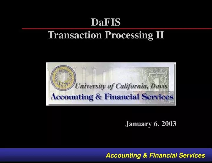 dafis transaction processing ii