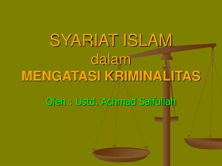 syariat islam dalam mengatasi kriminalitas