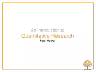 An Introduction to Quantitative Research Peter Harper