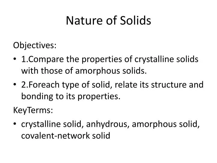 nature of solids