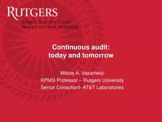 Continuous audit: today and tomorrow