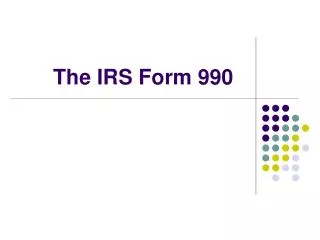 The IRS Form 990