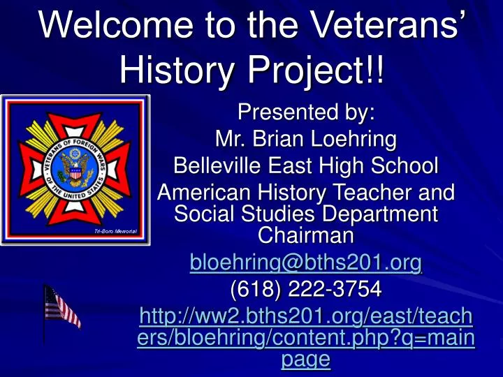 welcome to the veterans history project