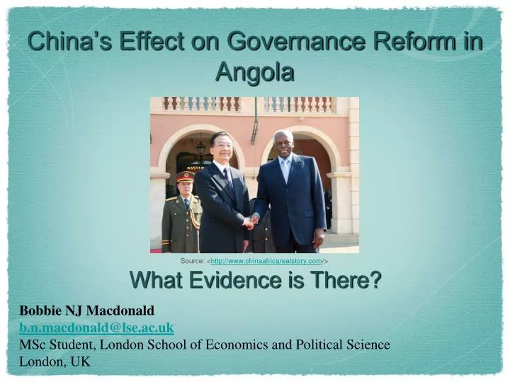 china s effect on governance reform in angola