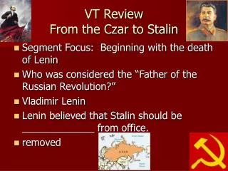 VT Review From the Czar to Stalin