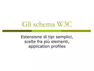 Gli schema W3C